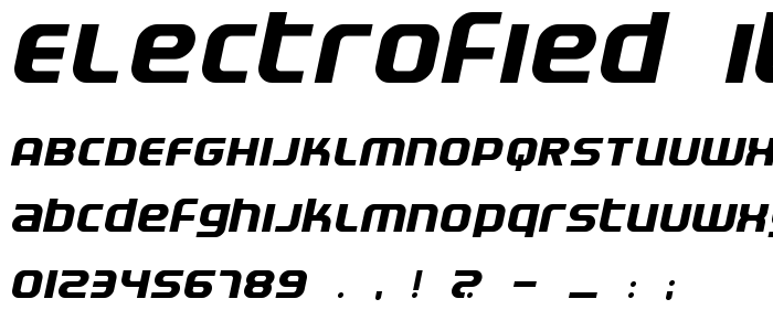Electrofied Italic font